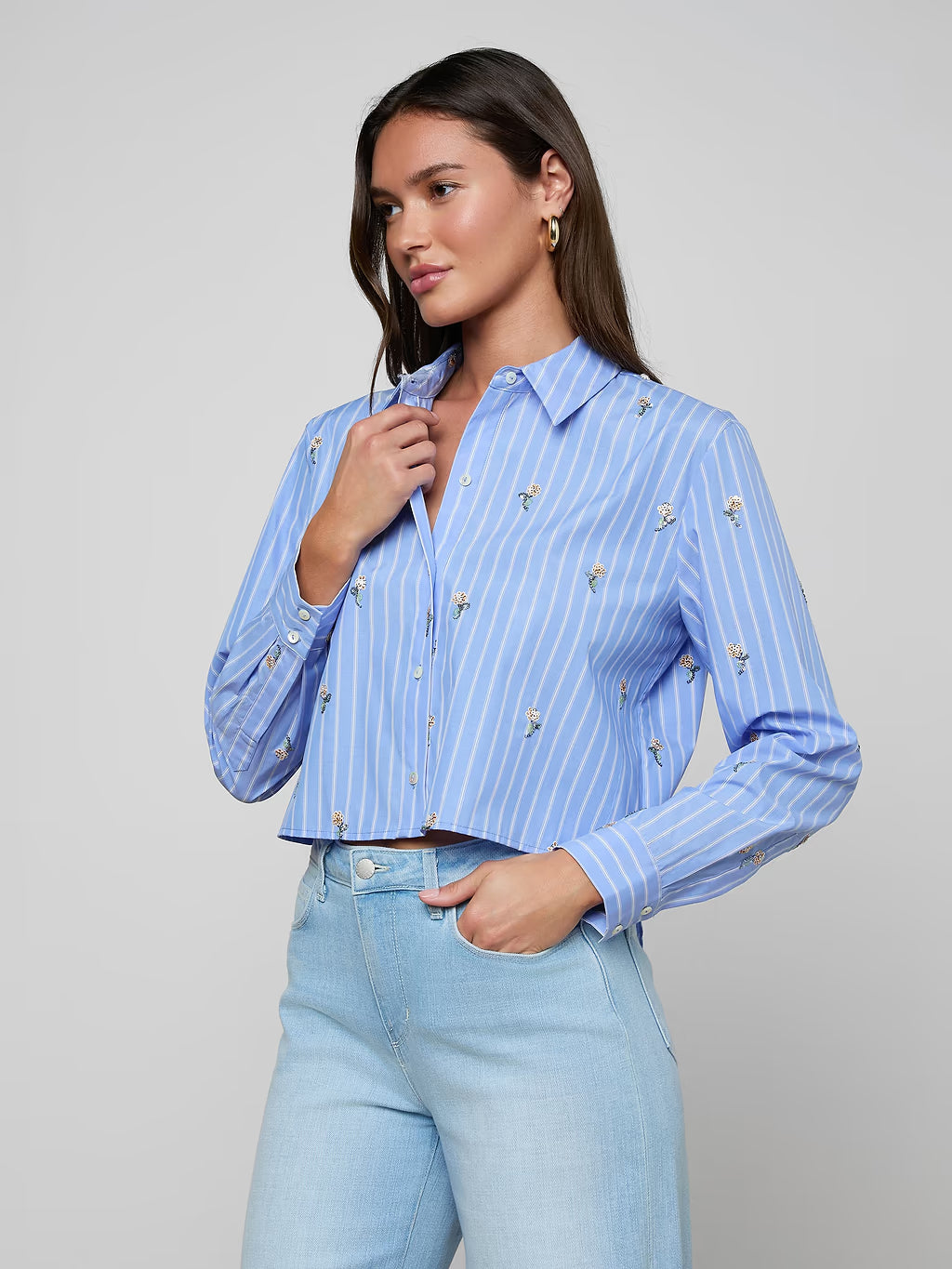L'Agence Cosette Sequined Shirt