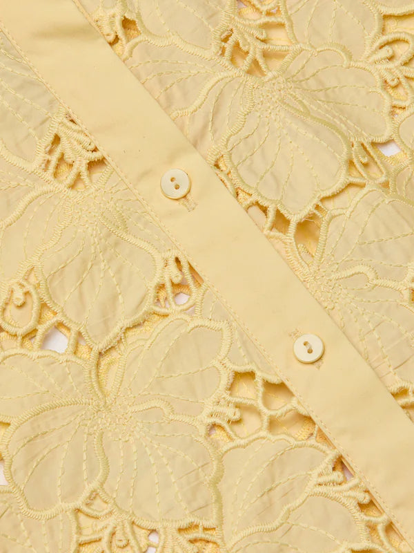 L'Agence Seychelle Cropped Eyelet Blouse
