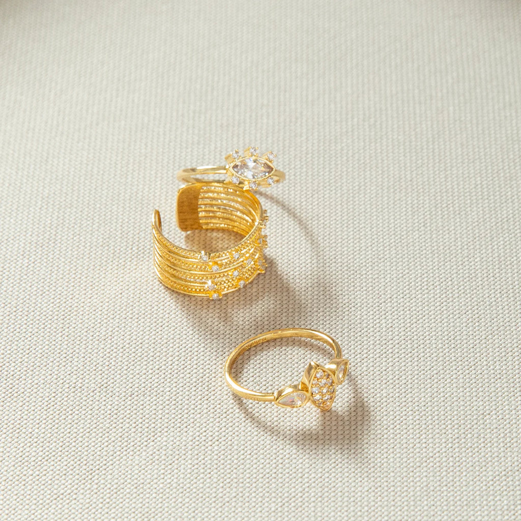 Marlyn Schiff Multi Layer Pavé Adjustable Ring Stack