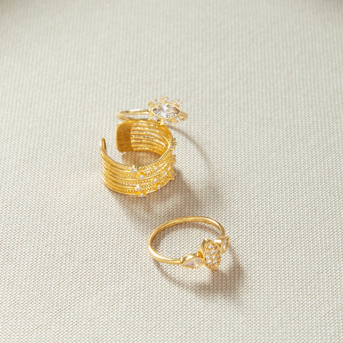 Marlyn Schiff Multi Layer Pavé Adjustable Ring Stack