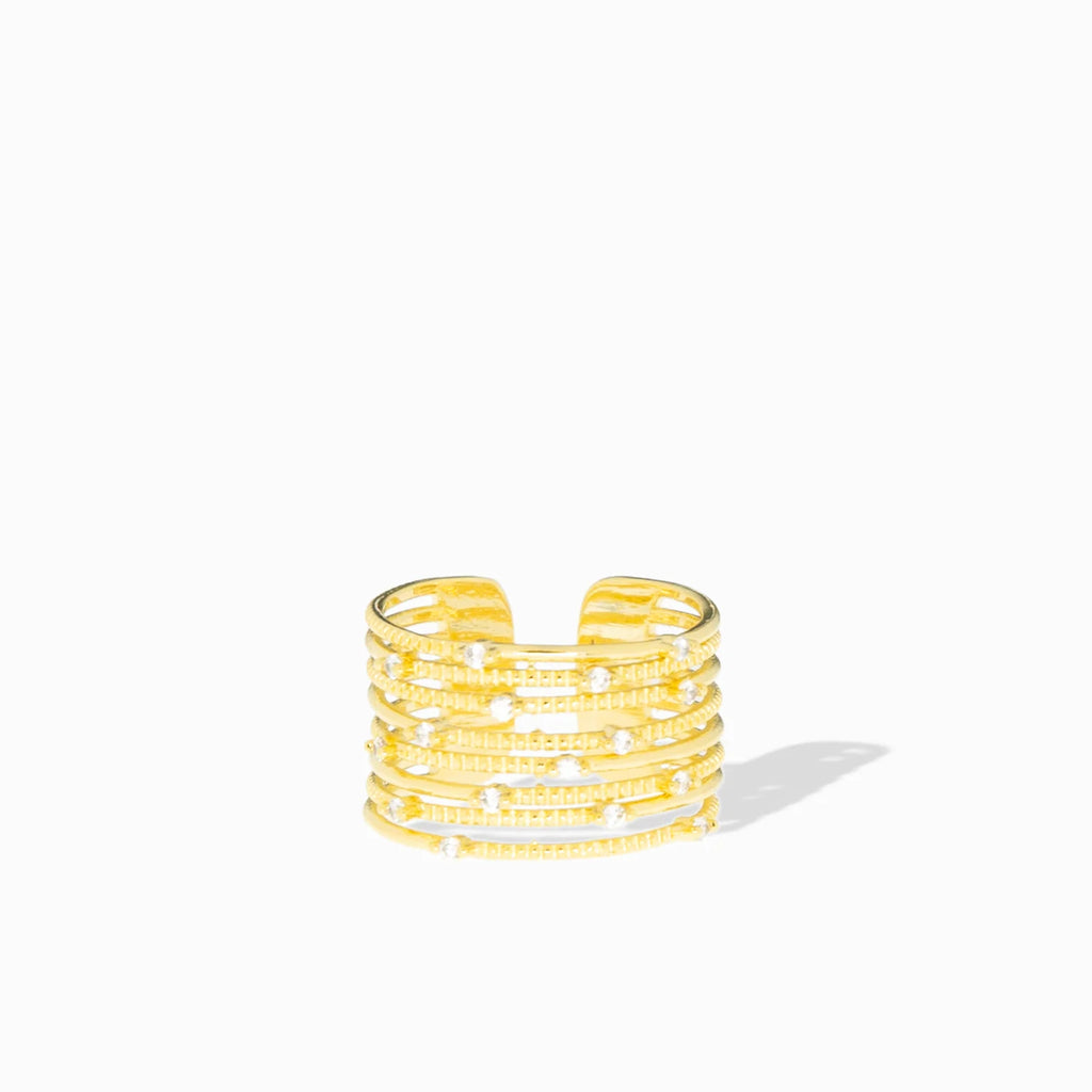 Marlyn Schiff Multi Layer Pavé Adjustable Ring Stack