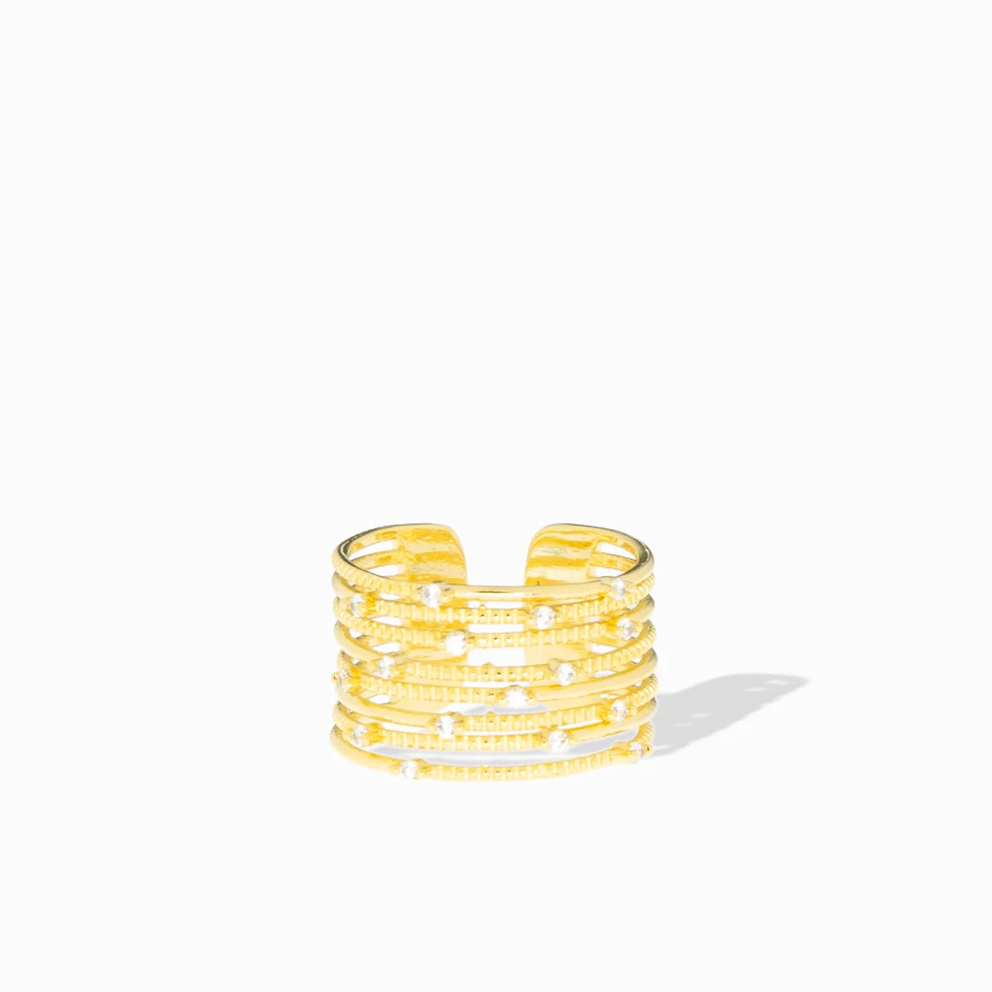 Marlyn Schiff Multi Layer Pavé Adjustable Ring Stack