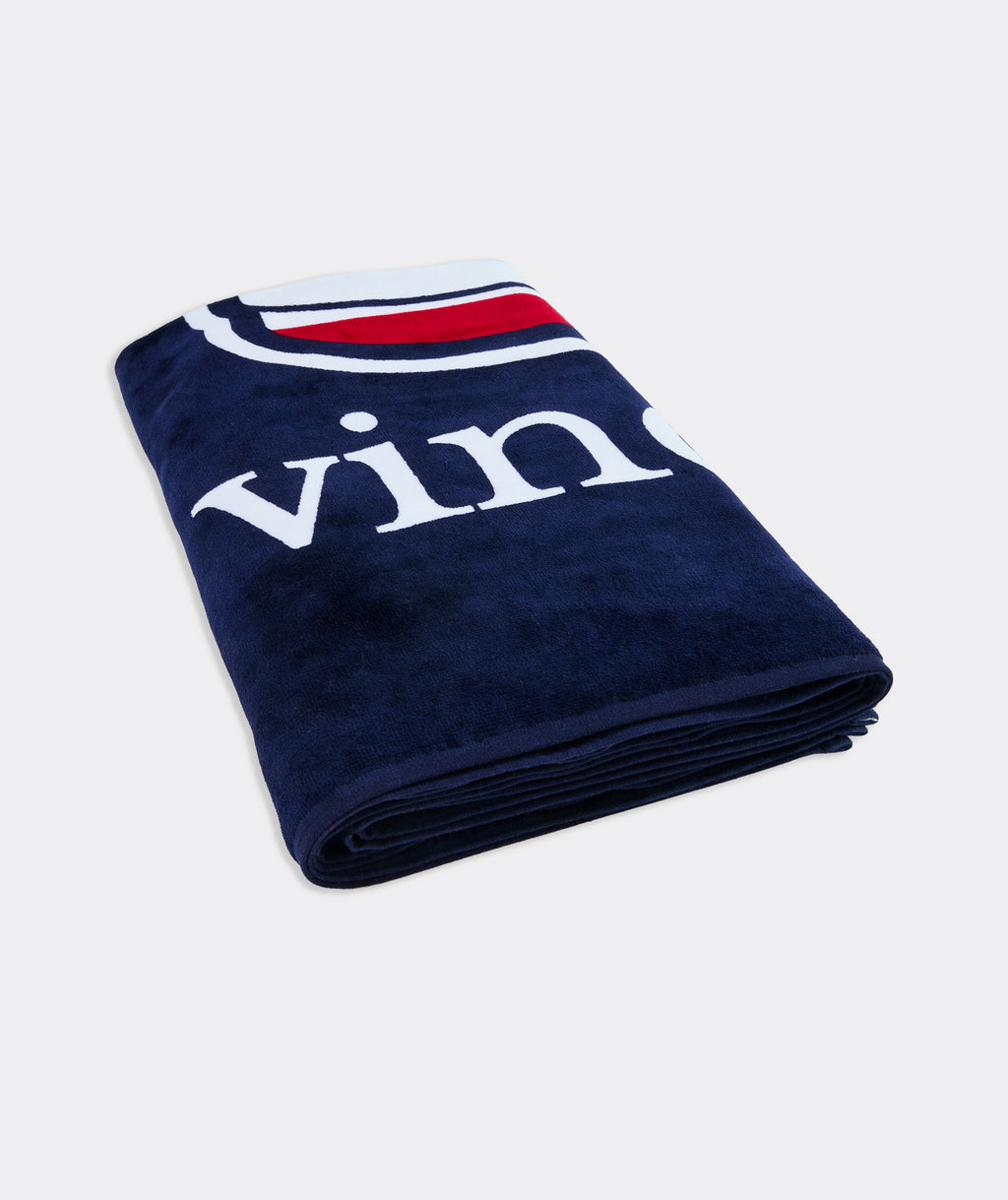 Vineyard Vines American Flag Whale Beach Towel