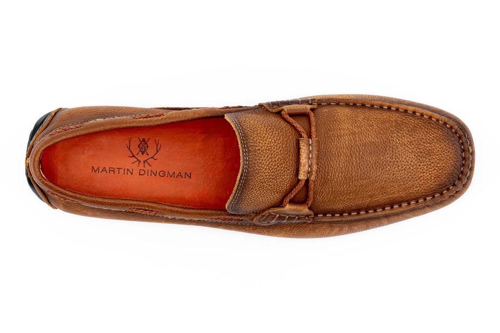 Martin Dingman Bermuda Pebble Grain Braided Bit Loafer