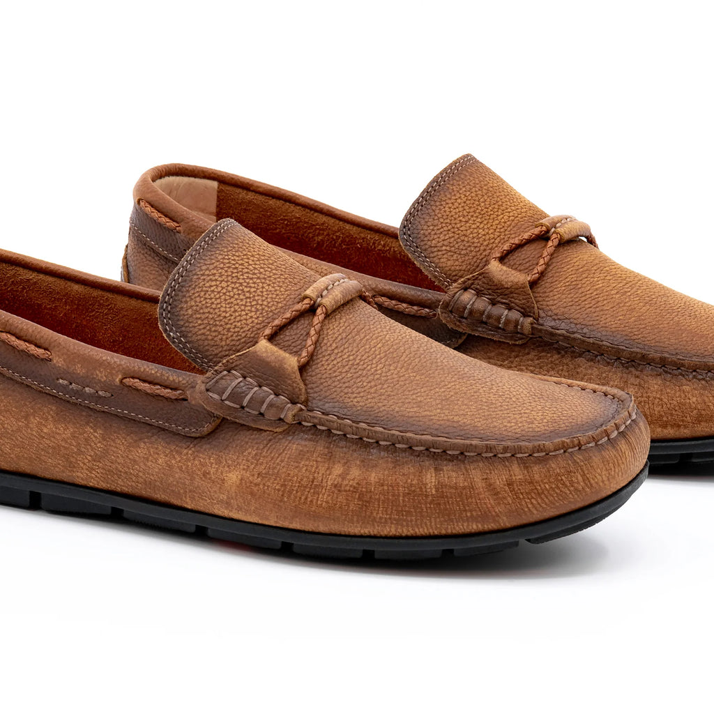 Martin Dingman Bermuda Pebble Grain Braided Bit Loafer