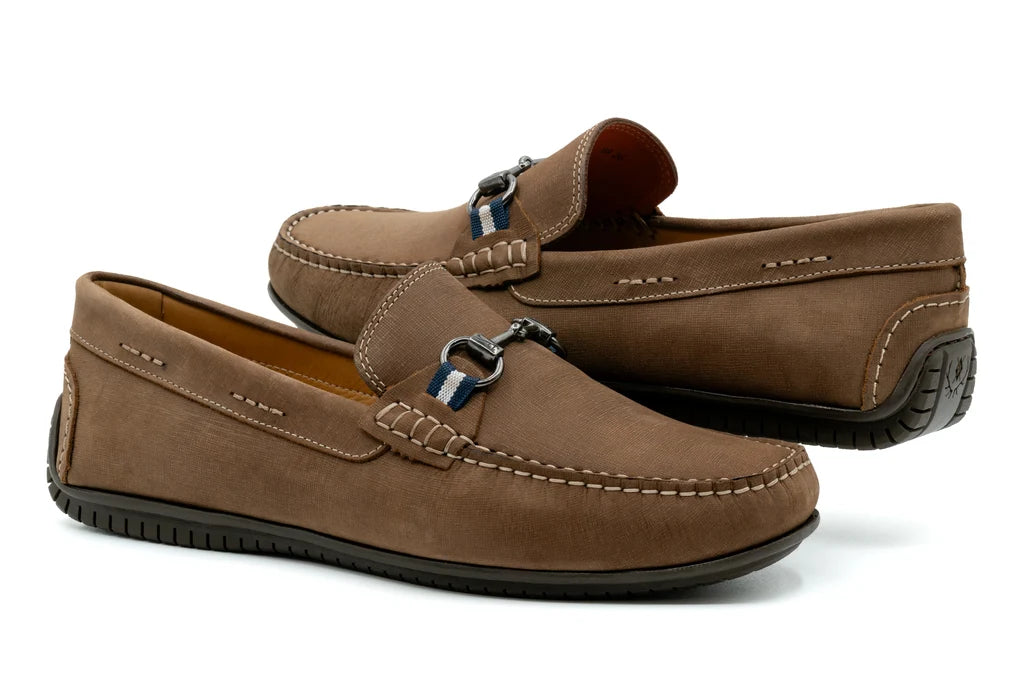 Martin Dingman Bermuda Nubuck Horse Bit Loafers