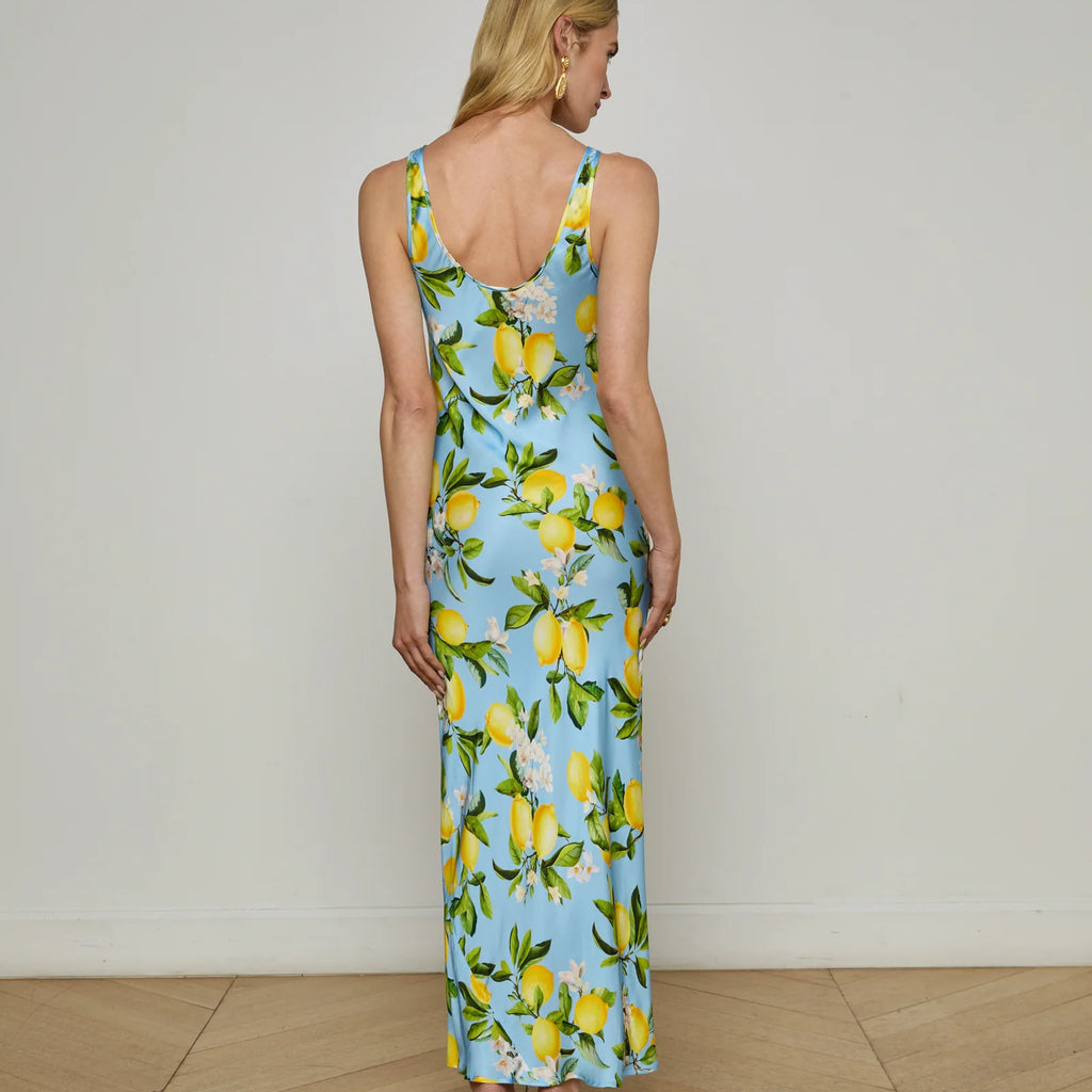 L'Agence Akiya Satin Maxi Dress