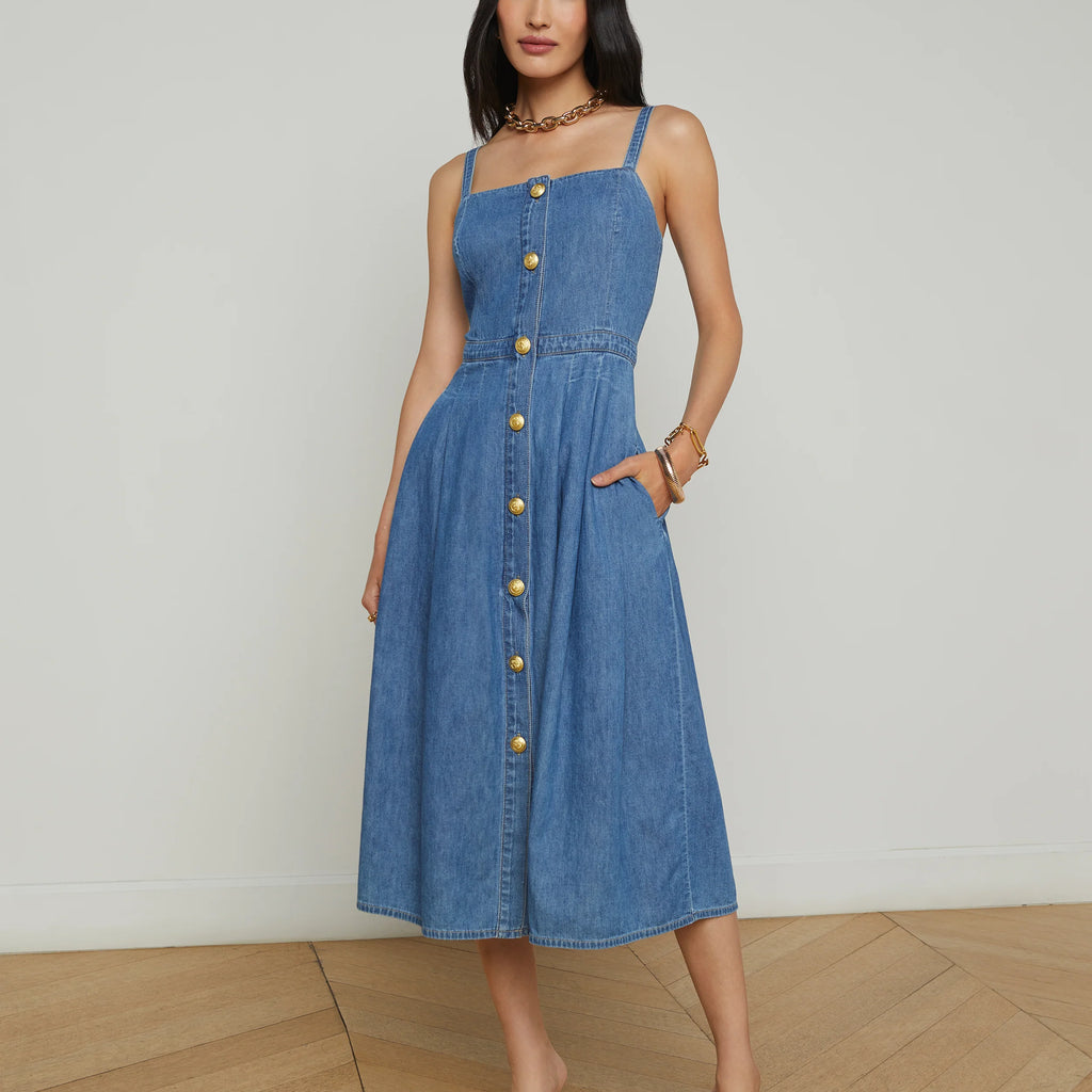 L'Agence Esmeralda Chambray Dress