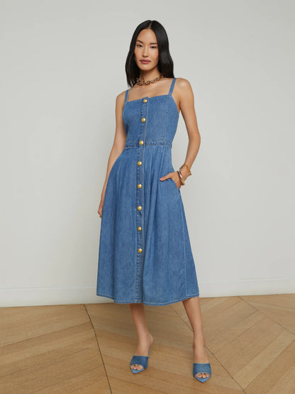 L'Agence Esmeralda Chambray Dress