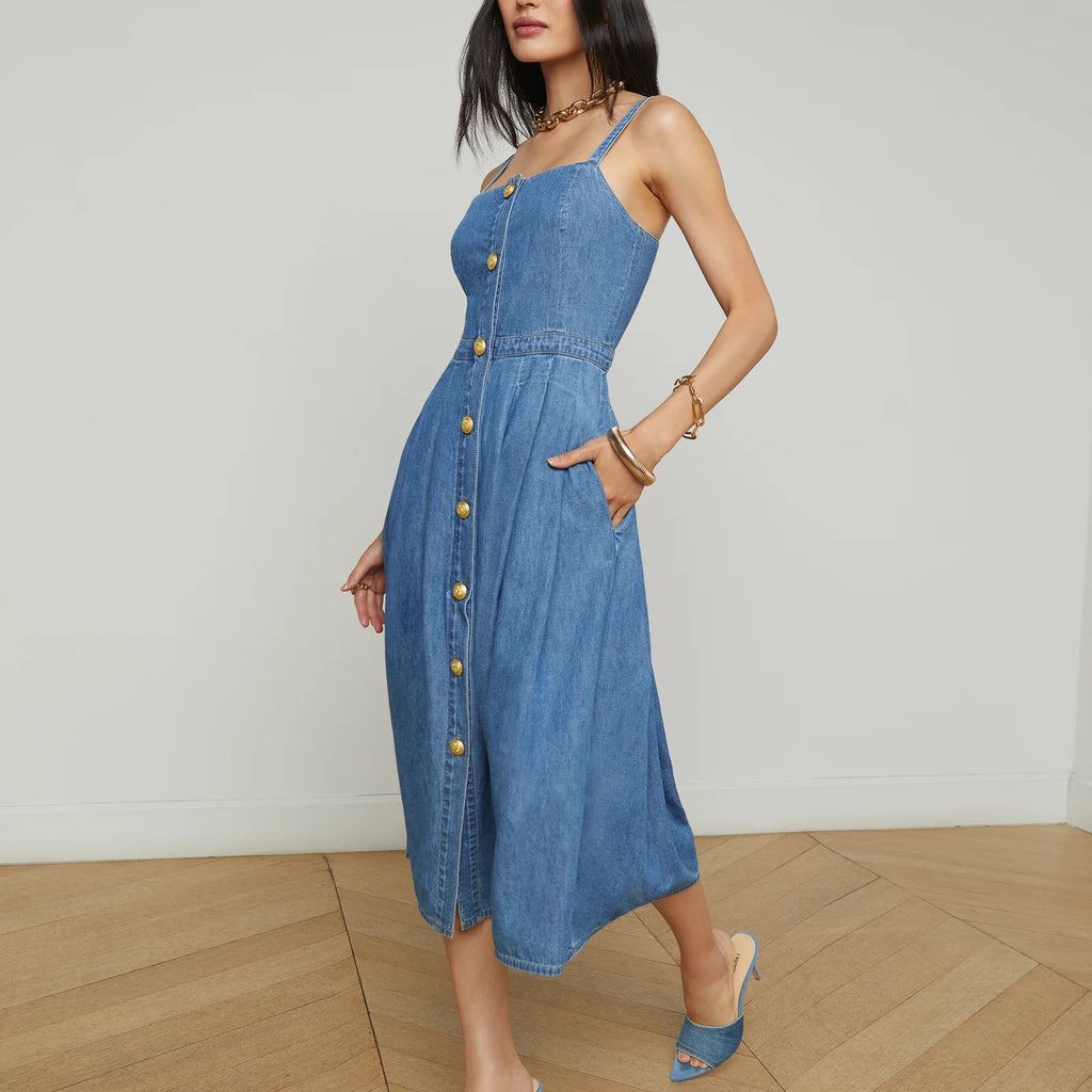 L'Agence Esmeralda Chambray Dress
