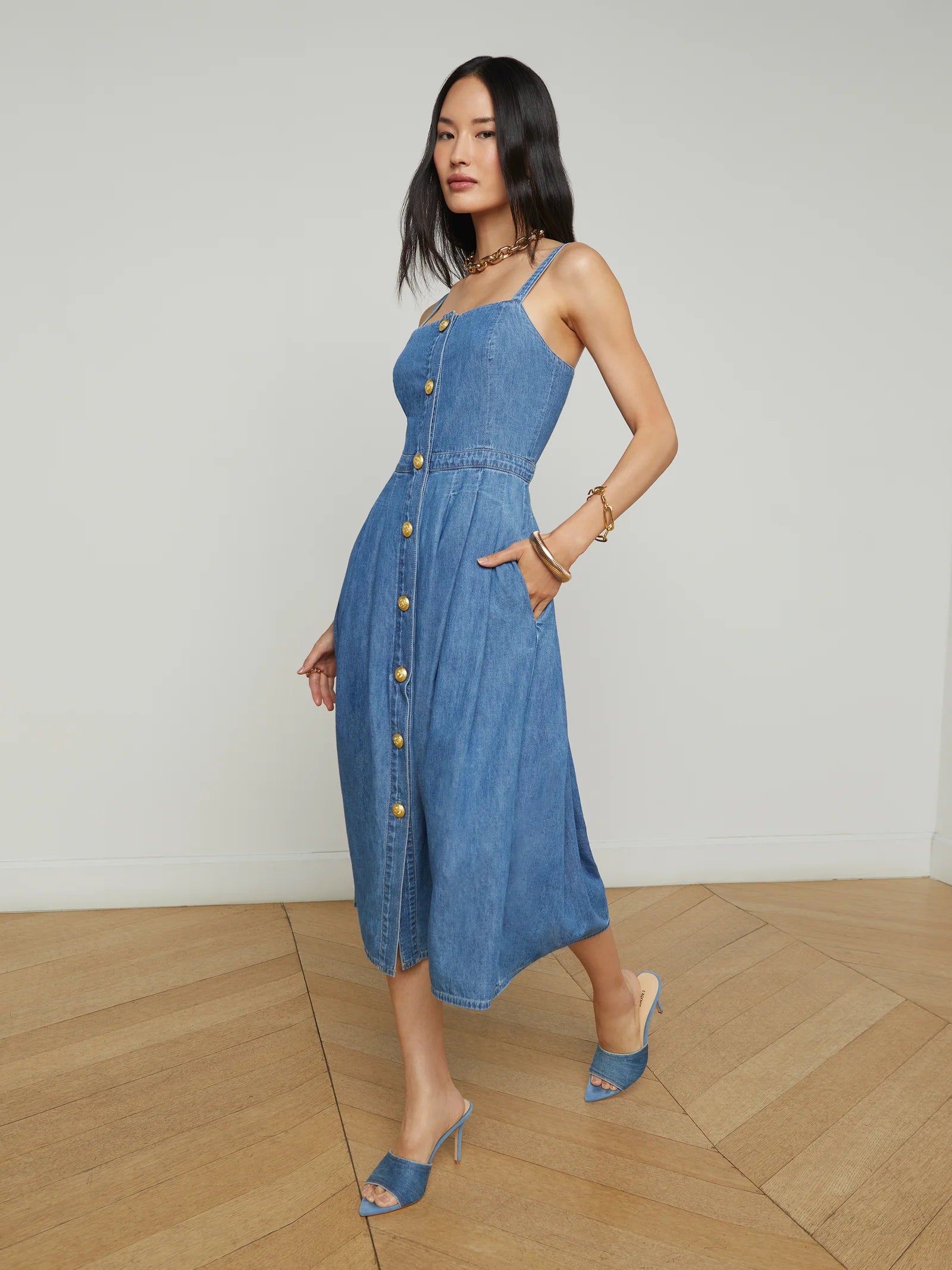 L'Agence Esmeralda Chambray Dress