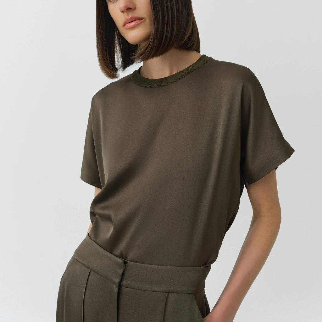Simkhai Addy Satin Combo Tee