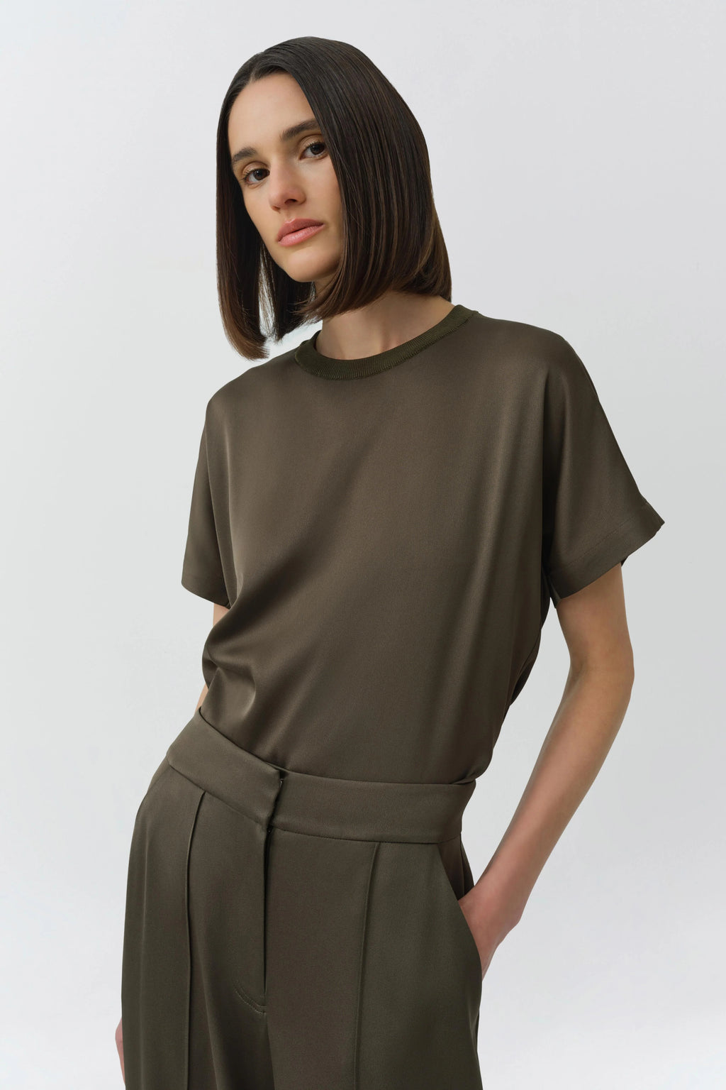 Simkhai Addy Satin Combo Tee