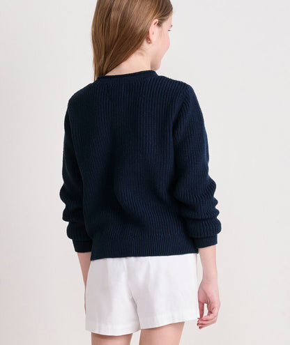 Vineyard Vines Girls' Cotton Americana Rollneck Sweater