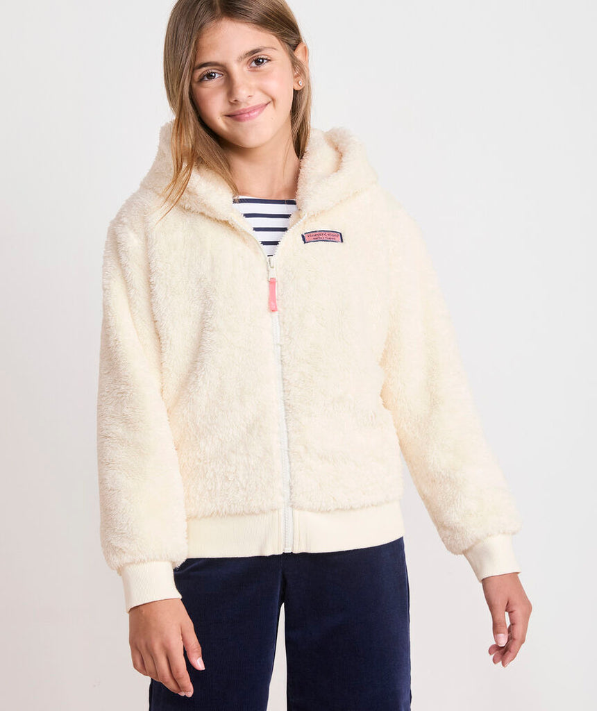 Vineyard Vines Girls' Teddy Fleece Full-Zip Hoodie