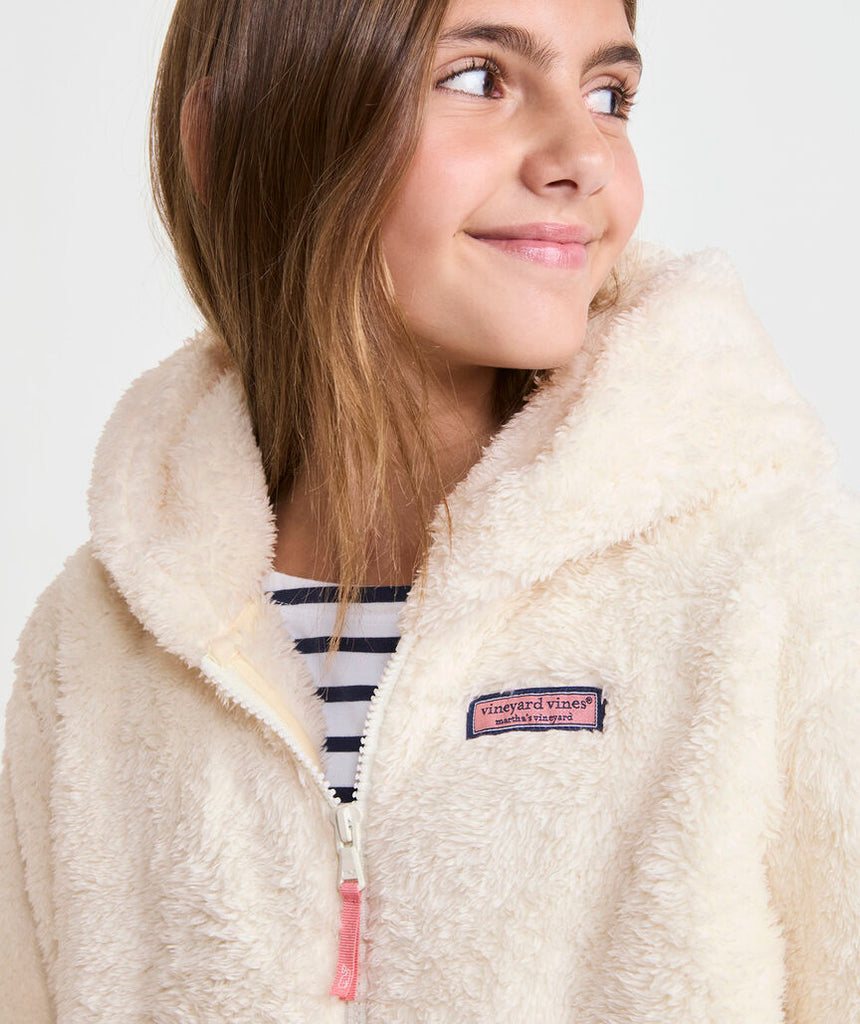 Vineyard Vines Girls' Teddy Fleece Full-Zip Hoodie