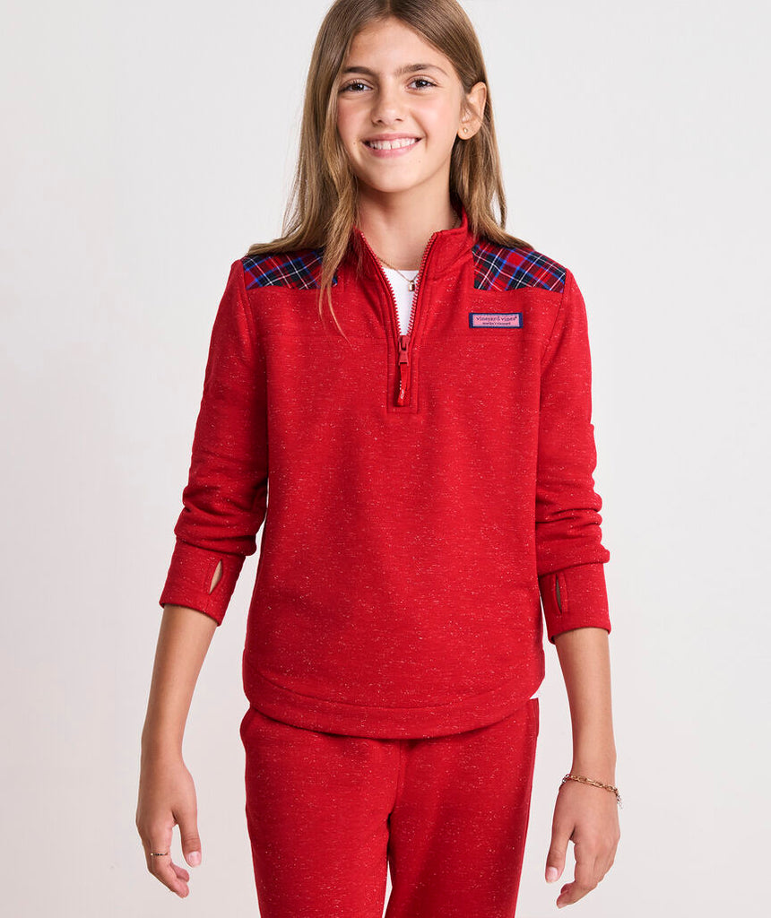 Vineyard Vines Girls' Tartan Shimmer Dreamcloth® Shep Shirt®