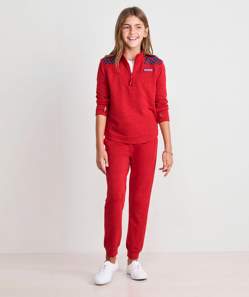 Vineyard Vines Girls' Tartan Shimmer Dreamcloth® Shep Shirt®