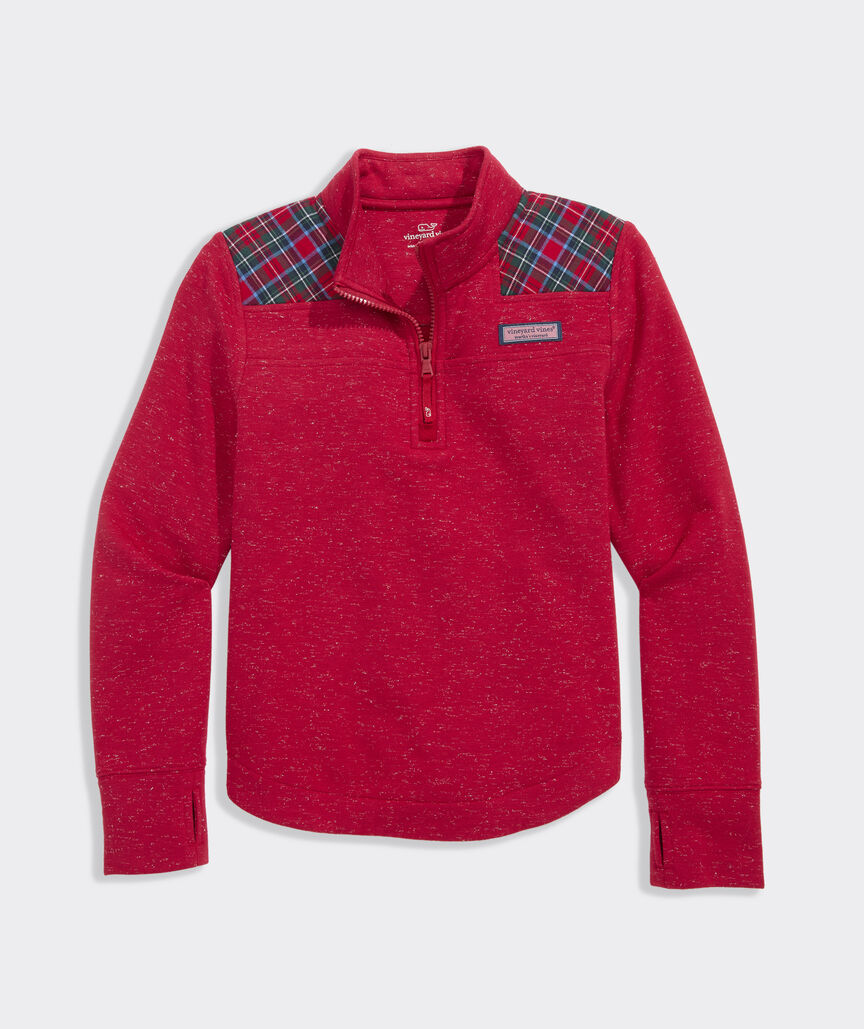 Vineyard Vines Girls' Tartan Shimmer Dreamcloth® Shep Shirt®