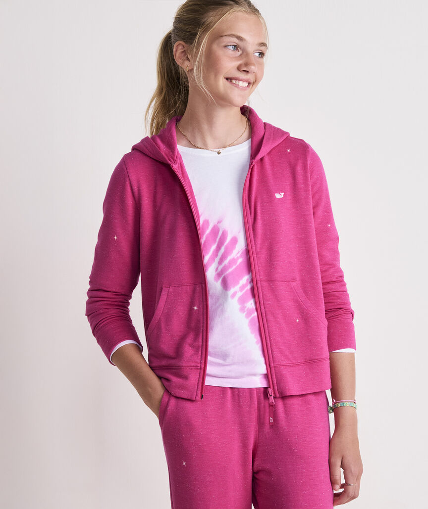 Vineyard Vines Girls' Shimmer Dreamcloth® Full-Zip Hoodie