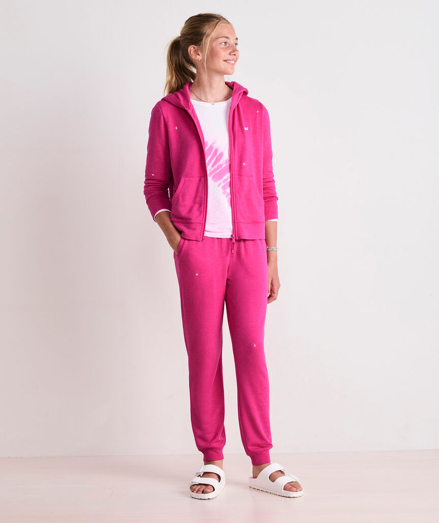 Vineyard Vines Girls' Shimmer Dreamcloth® Full-Zip Hoodie