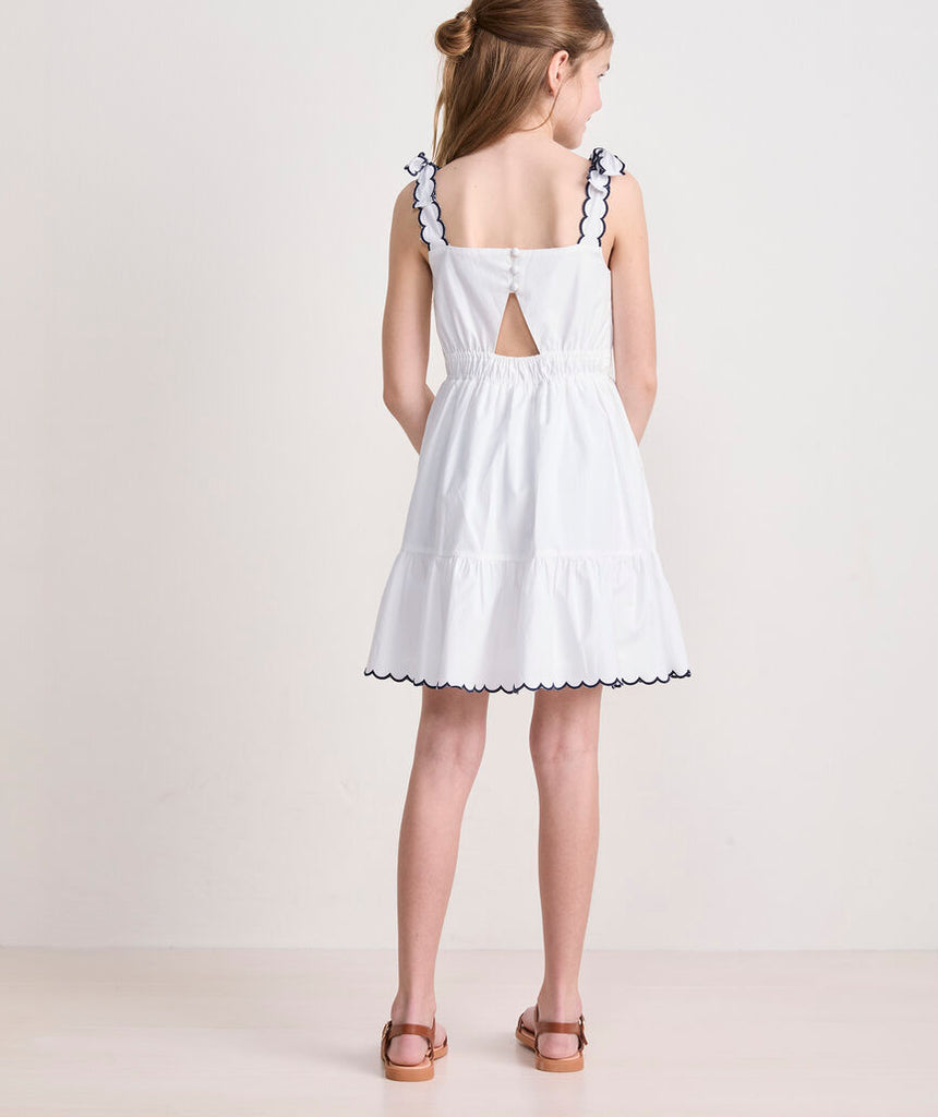 Vineyard Vines Girls' Poplin Scallop Dress