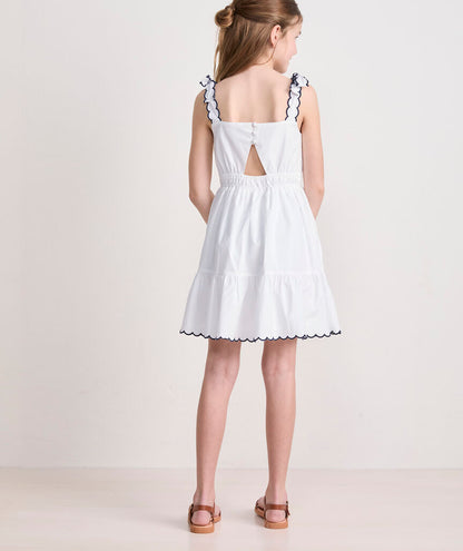 Vineyard Vines Girls' Poplin Scallop Dress