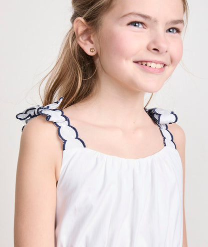 Vineyard Vines Girls' Poplin Scallop Dress