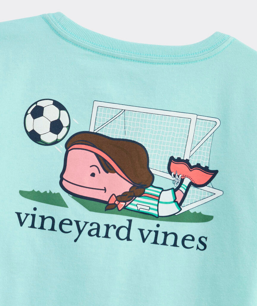 Vineyard Vines Girls' Soccer Whale Long-Sleeve Pocket Tee