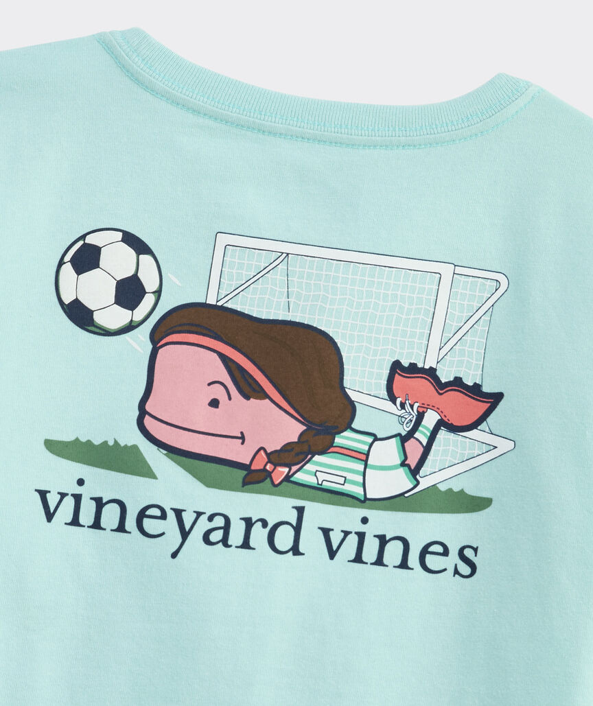 Vineyard Vines Girls' Soccer Whale Long-Sleeve Pocket Tee