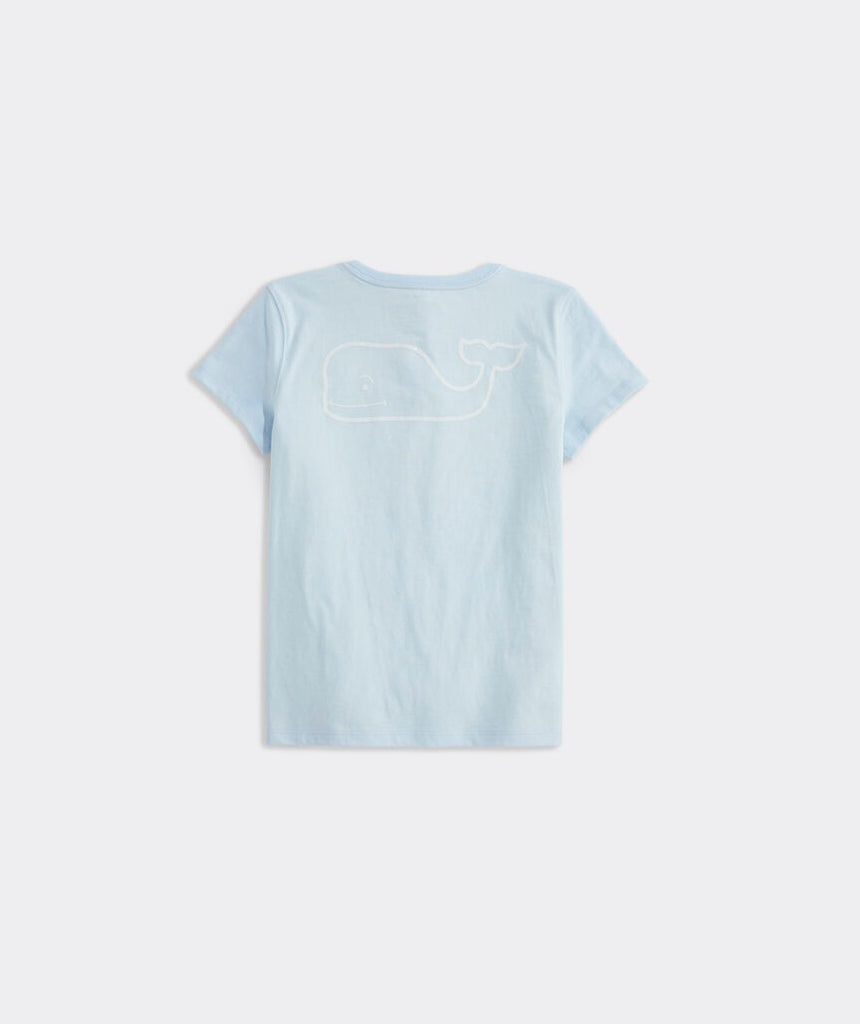 Vineyard Vines Girls' Glitter Whale Short-Sleeve Pocket Tee