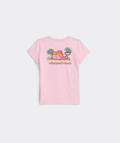 Vineyard Vines Girls’ Glitter Sandcastle Whale Short-Sleeve Pocket Tee