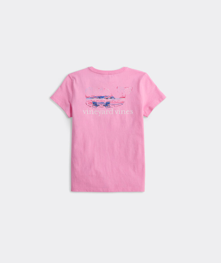 Vineyard Vines Girls' Beach Fireworks Whale Short-Sleeve Pocket Tee