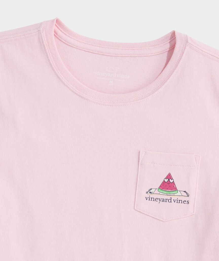 Vineyard Vines Girls' Glitter Seeds The Day Short-Sleeve Pocket Tee