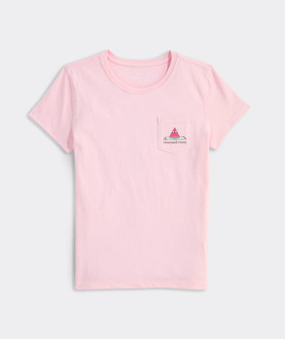 Vineyard Vines Girls' Glitter Seeds The Day Short-Sleeve Pocket Tee
