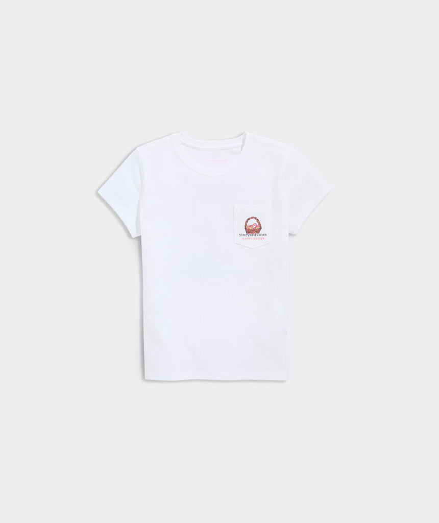 Vineyard Vines Girls' Easter Dog Short-Sleeve Pocket Tee