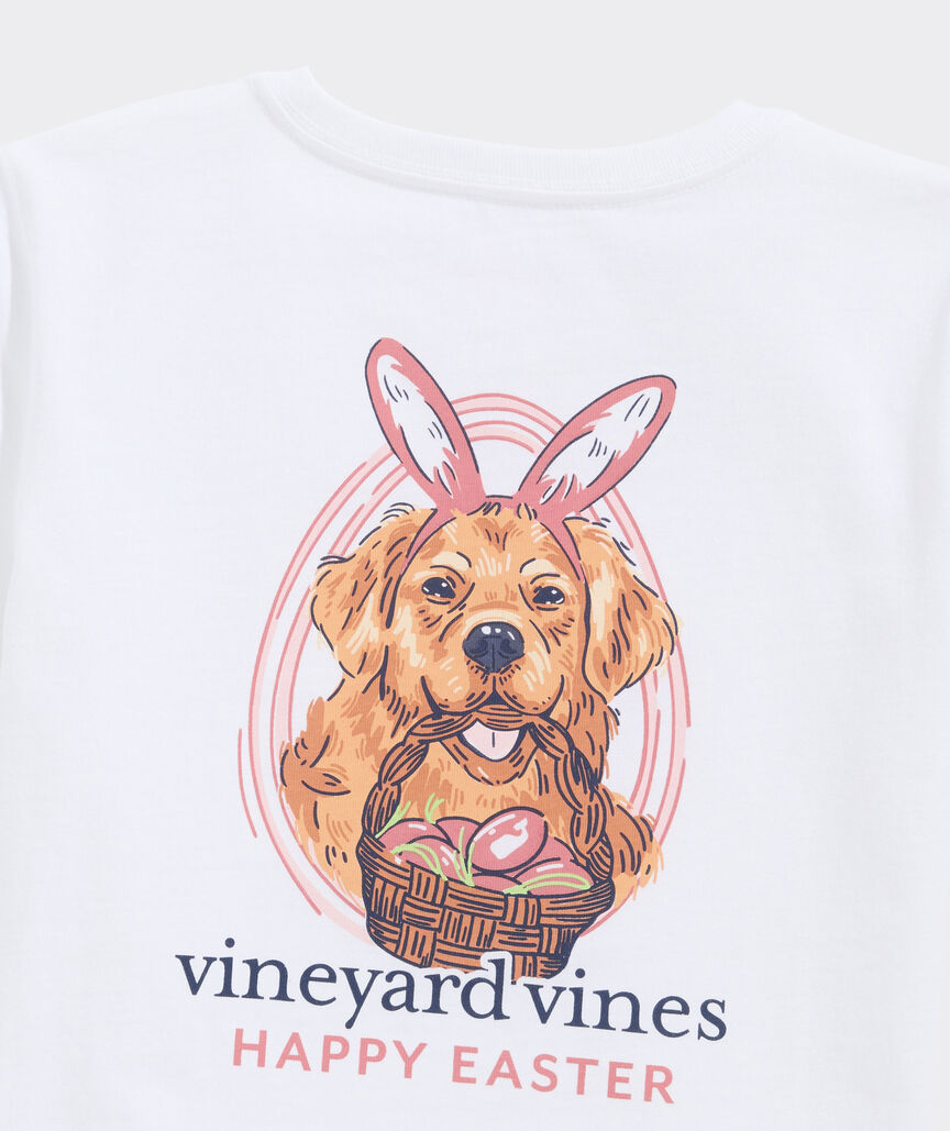 Vineyard Vines Girls' Easter Dog Short-Sleeve Pocket Tee
