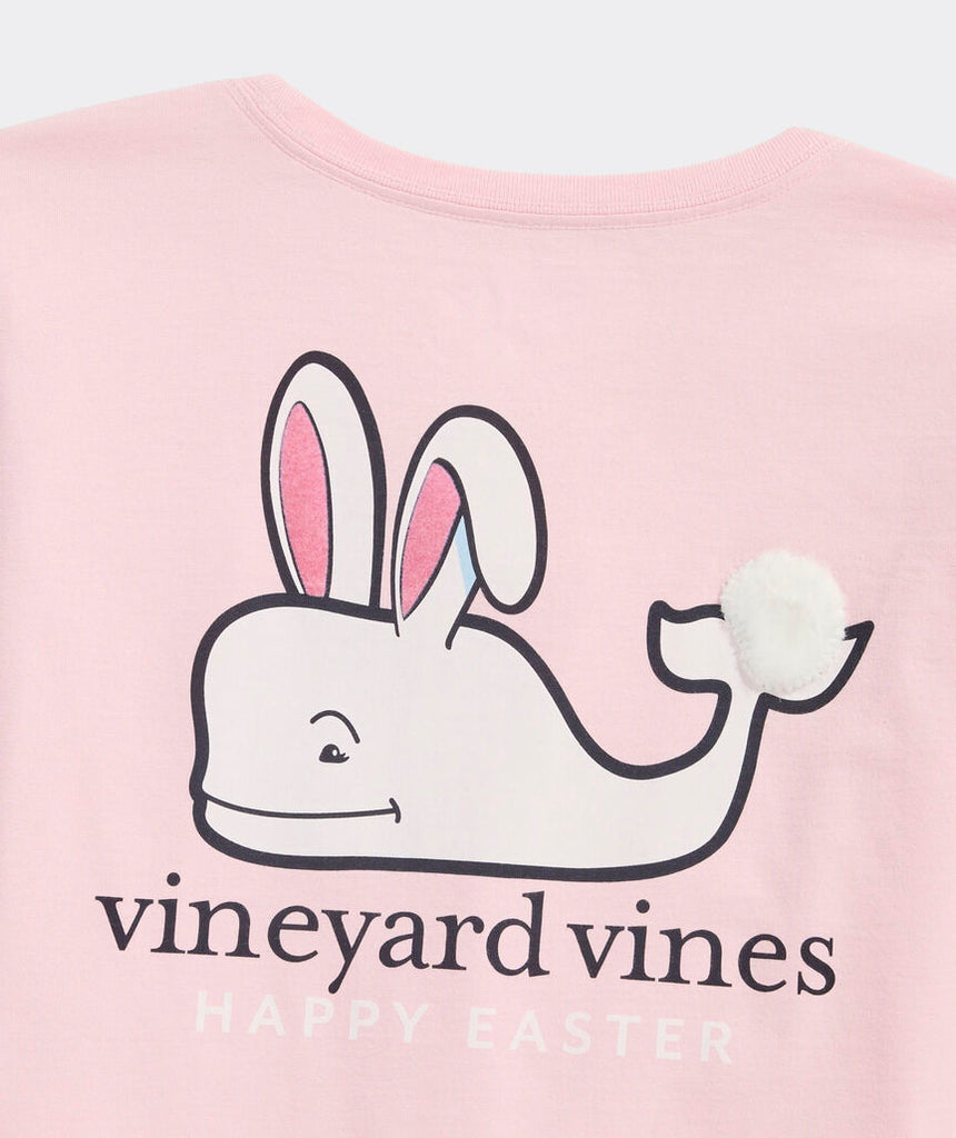 Vineyard Vines Girls' Fuzzy Easter Bunny Whale Long-Sleeve Pocket Tee