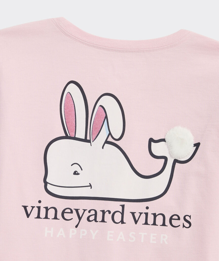 Vineyard Vines Girls' Fuzzy Easter Bunny Whale Long-Sleeve Pocket Tee
