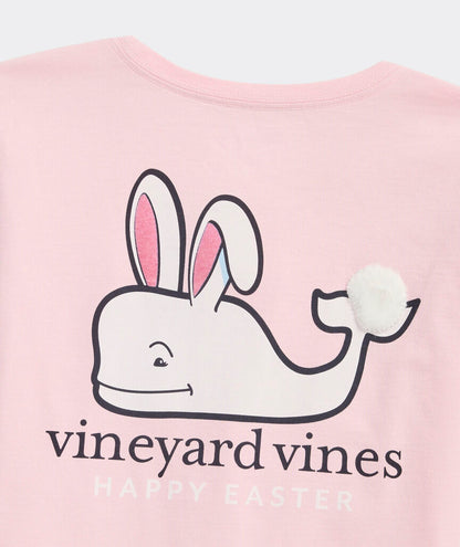 Vineyard Vines Girls' Fuzzy Easter Bunny Whale Long-Sleeve Pocket Tee