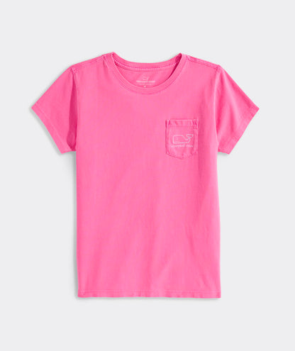 Vineyard Vines Girls’ Garment-Dyed Vintage Whale Short-Sleeve Pocket Tee