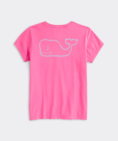 Vineyard Vines Girls’ Garment-Dyed Vintage Whale Short-Sleeve Pocket Tee