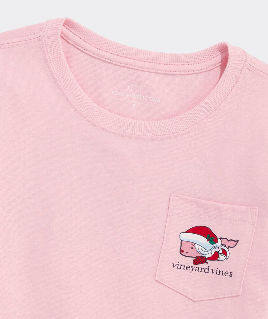 Vineyard Vines Girls' Mrs. Claus Whale Long-Sleeve Pocket Tee