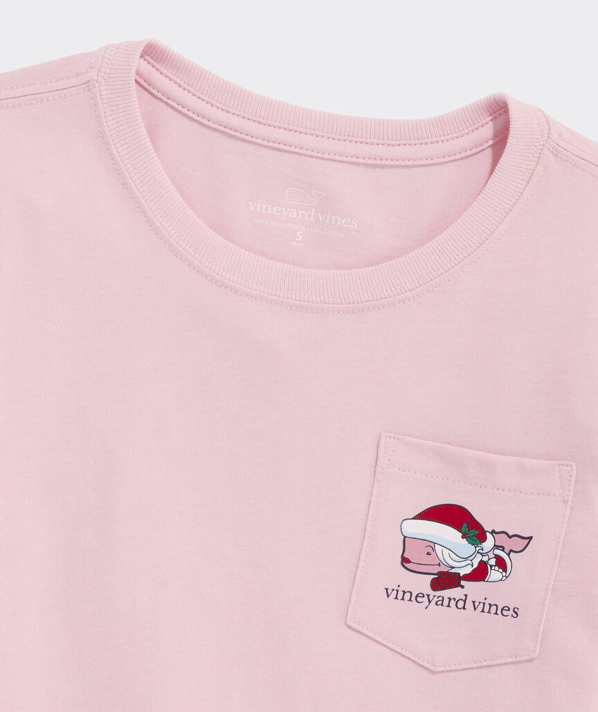 Vineyard Vines Girls' Mrs. Claus Whale Long-Sleeve Pocket Tee