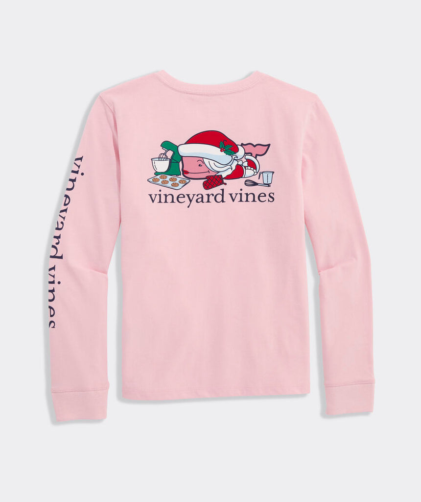 Vineyard Vines Girls' Mrs. Claus Whale Long-Sleeve Pocket Tee