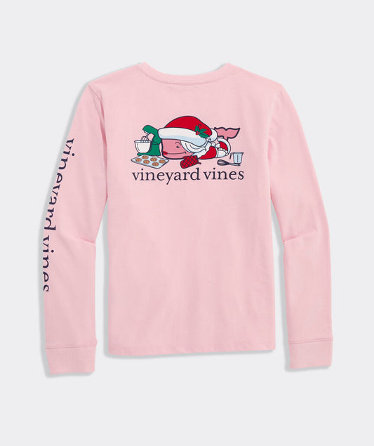 Vineyard Vines Girls' Mrs. Claus Whale Long-Sleeve Pocket Tee