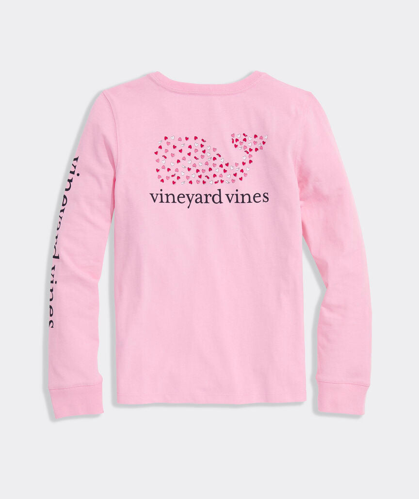 Vineyard Vines Girls' Hearts And Whales Long-Sleeve Pocket Tee