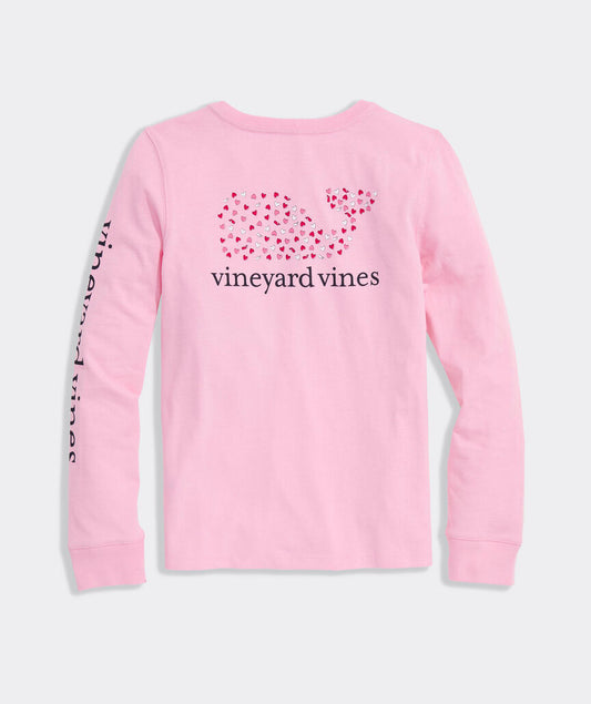 Vineyard Vines Girls' Hearts And Whales Long-Sleeve Pocket Tee