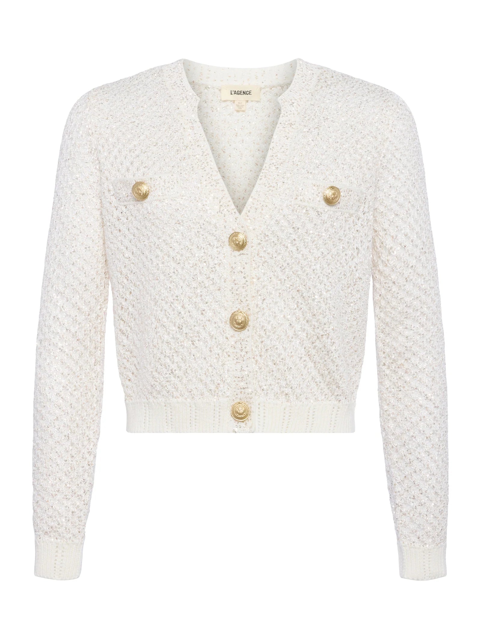 L'Agence Blanca Sequin Cardigan