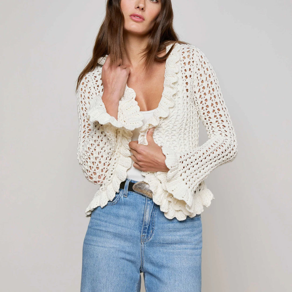 L'Agence Solaris Crocheted Cardigan